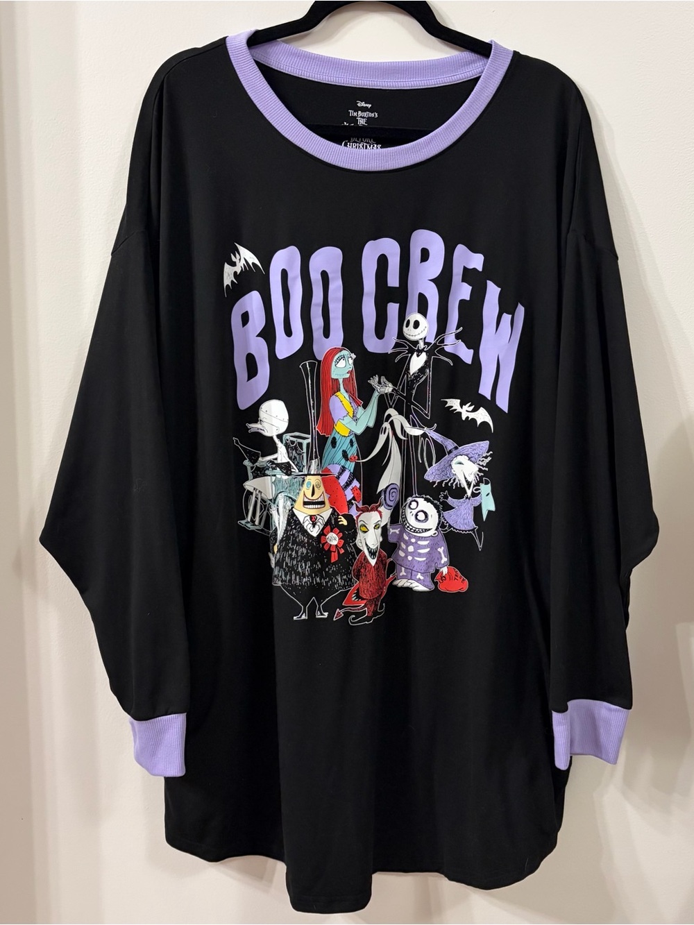 Disney Nightmare Before Christmas Boo Crew Graphic Sleepshirt Nightgown Size XL